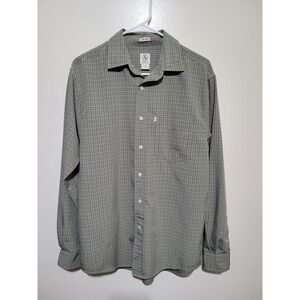 Aigle Button Down Shirt Mens Medium Green Plaid Long Sleeve